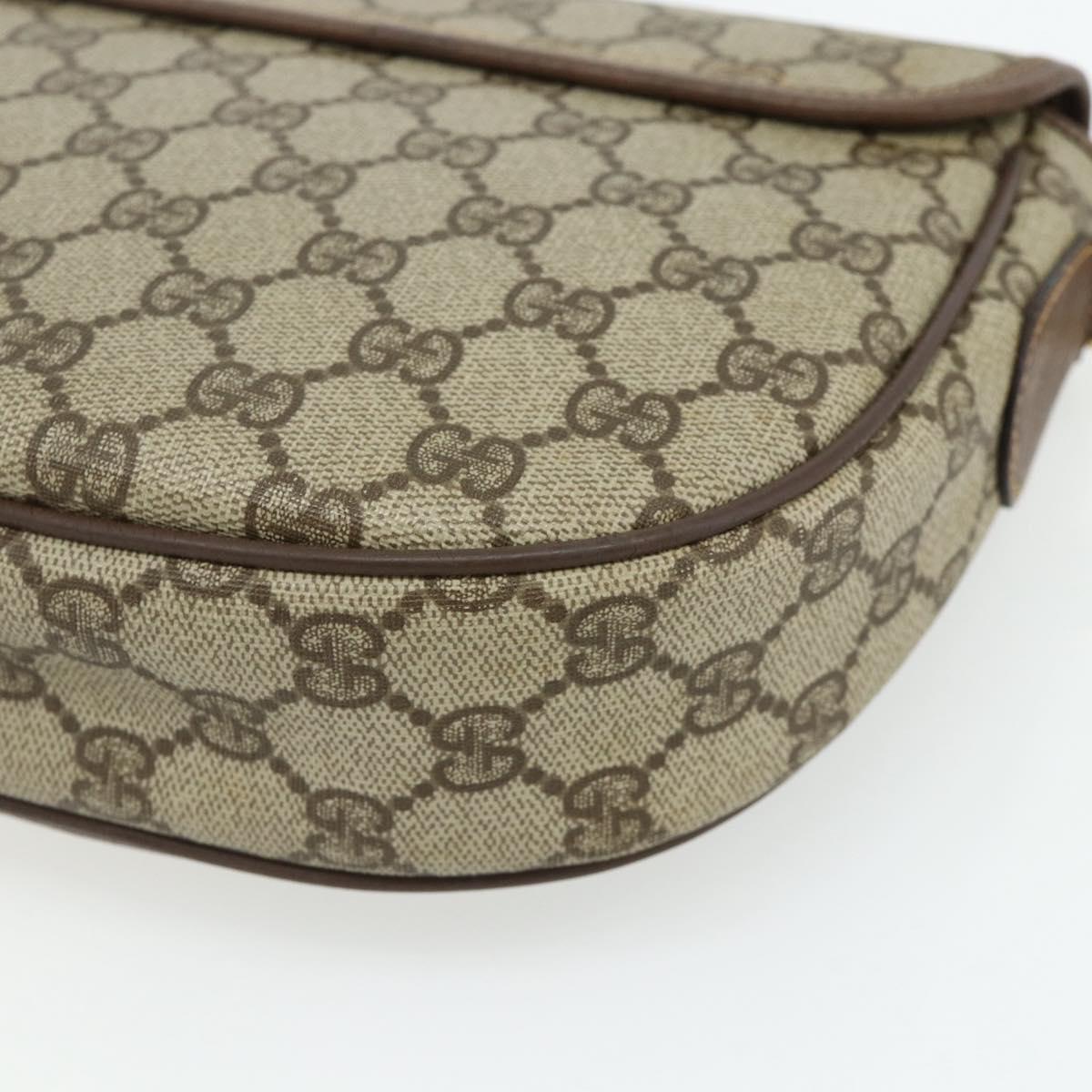 GUCCI GG Supreme Shoulder Bag PVC Beige Gold 001 58 6861 Auth 178629