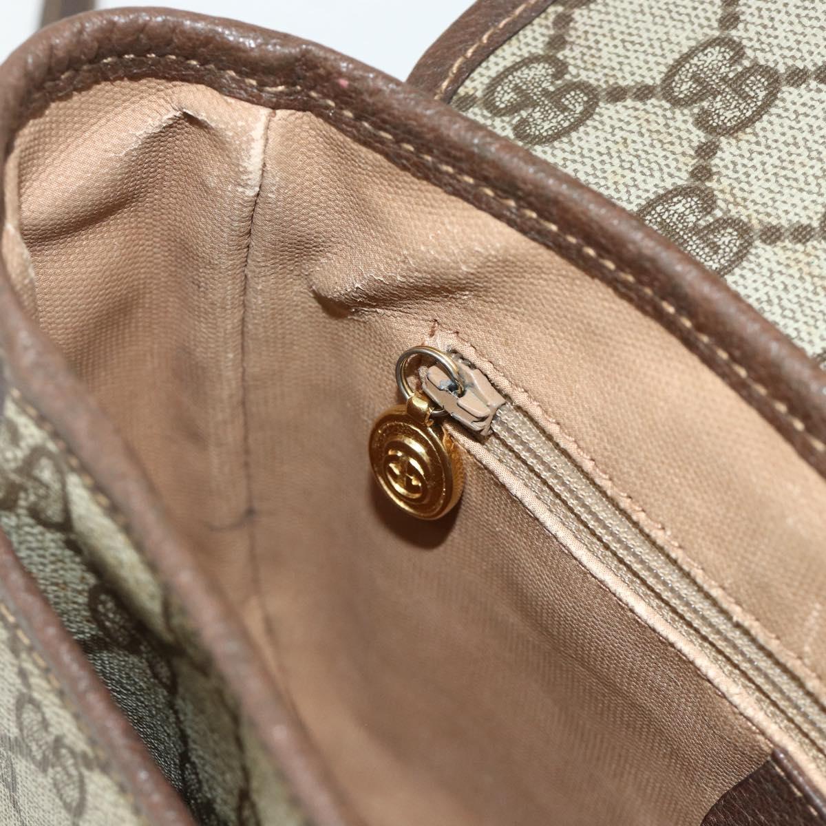 GUCCI GG Supreme Shoulder Bag PVC Beige Gold 001 58 6861 Auth 178629
