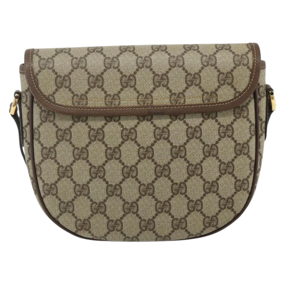 GUCCI GG Supreme Shoulder Bag PVC Beige Gold 001 58 6861 Auth 178629