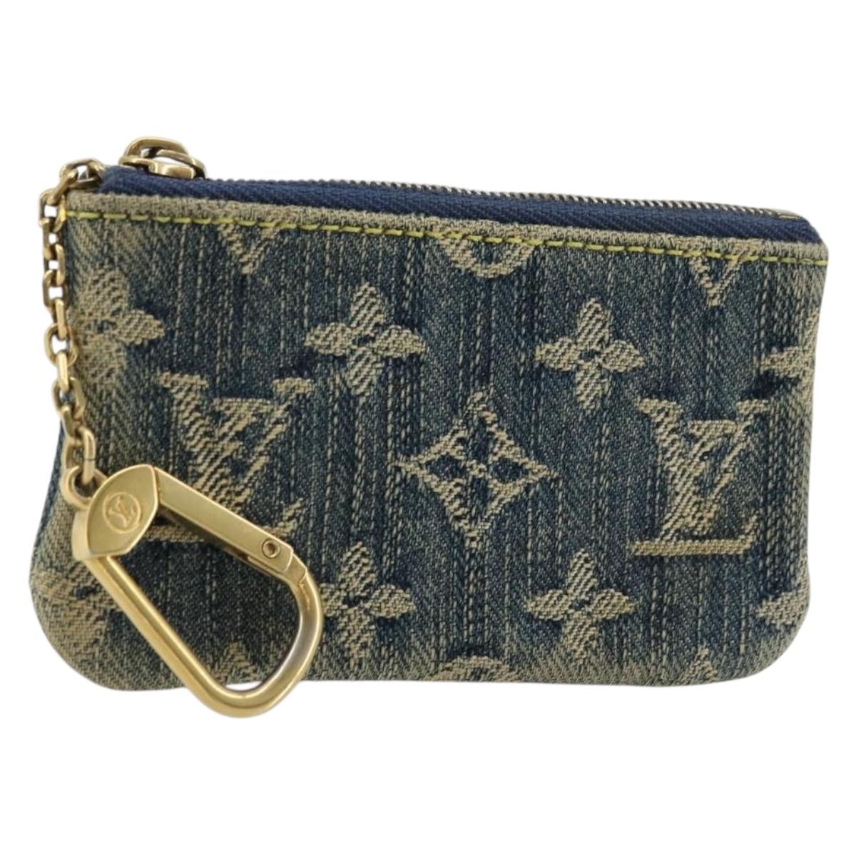 LOUIS VUITTON Monogram Denim Pochette Cles Purse Blue M95343 LV Auth 178632A