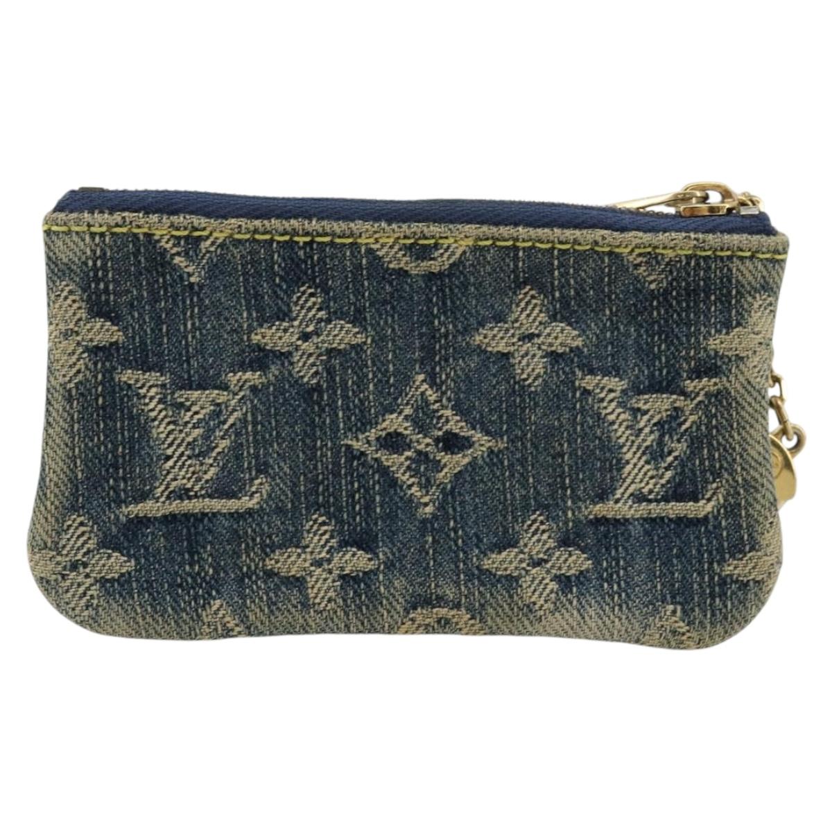 LOUIS VUITTON Monogram Denim Pochette Cles Purse Blue M95343 LV Auth 178632A
