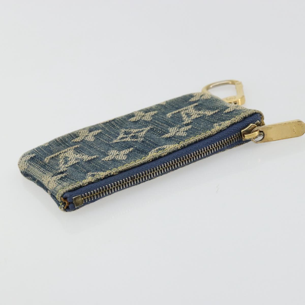 LOUIS VUITTON Monogram Denim Pochette Cles Purse Blue M95343 LV Auth 178632A