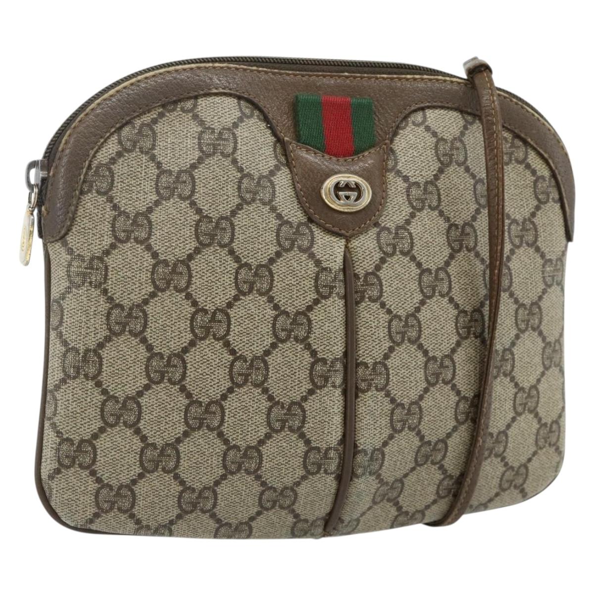 GUCCI GG Supreme Shoulder Bag PVC Beige Gold 904 02 047 Auth 178634