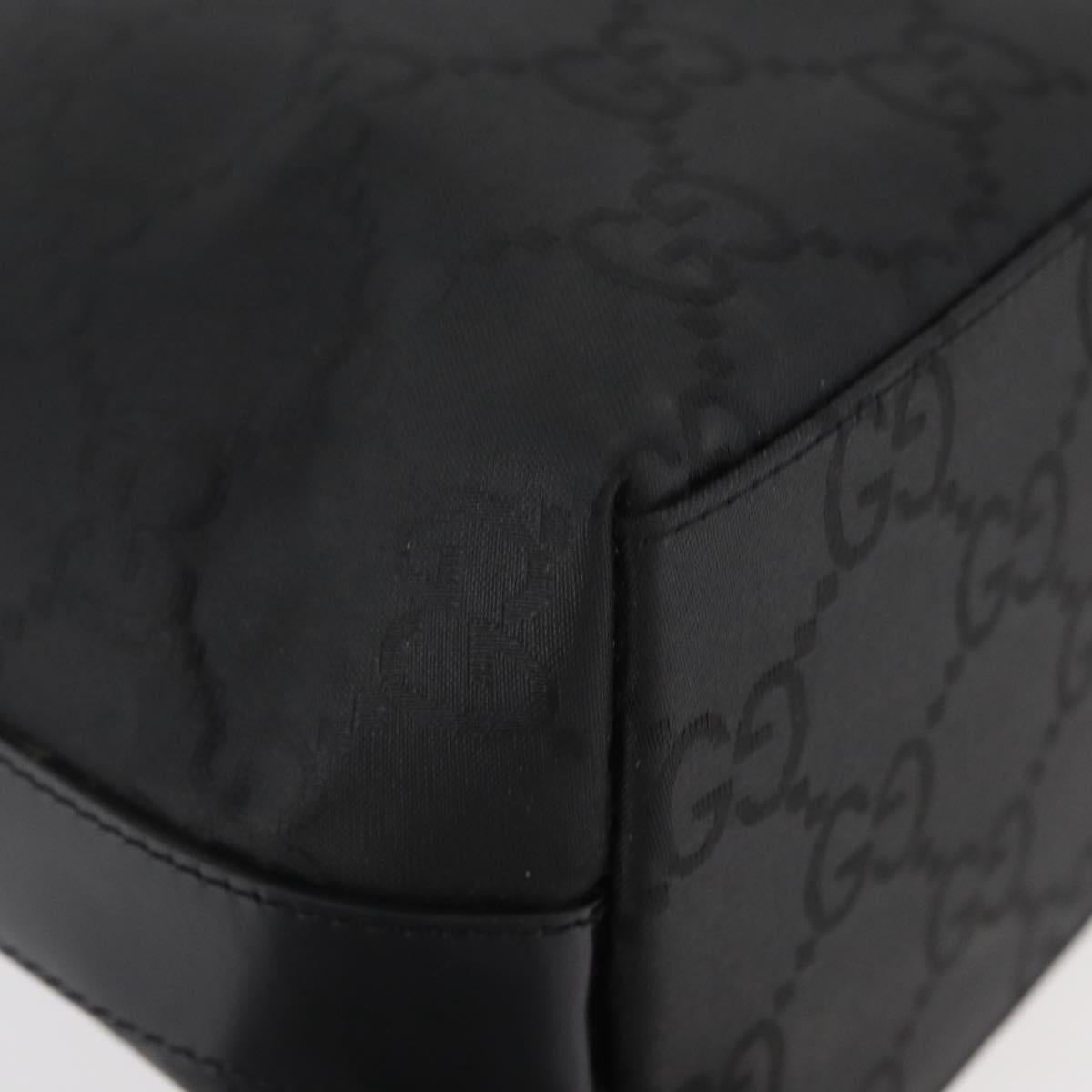 GUCCI GG Canvas Shoulder Bag Nylon Black Gold 000 8602 Auth 178635A