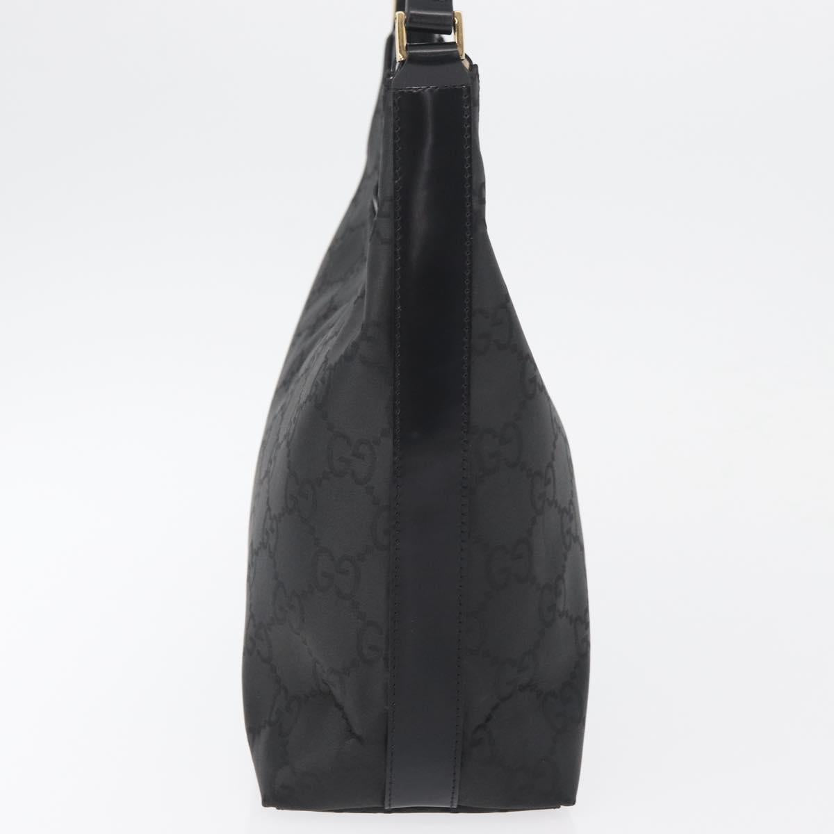 GUCCI GG Canvas Shoulder Bag Nylon Black Gold 000 8602 Auth 178635A