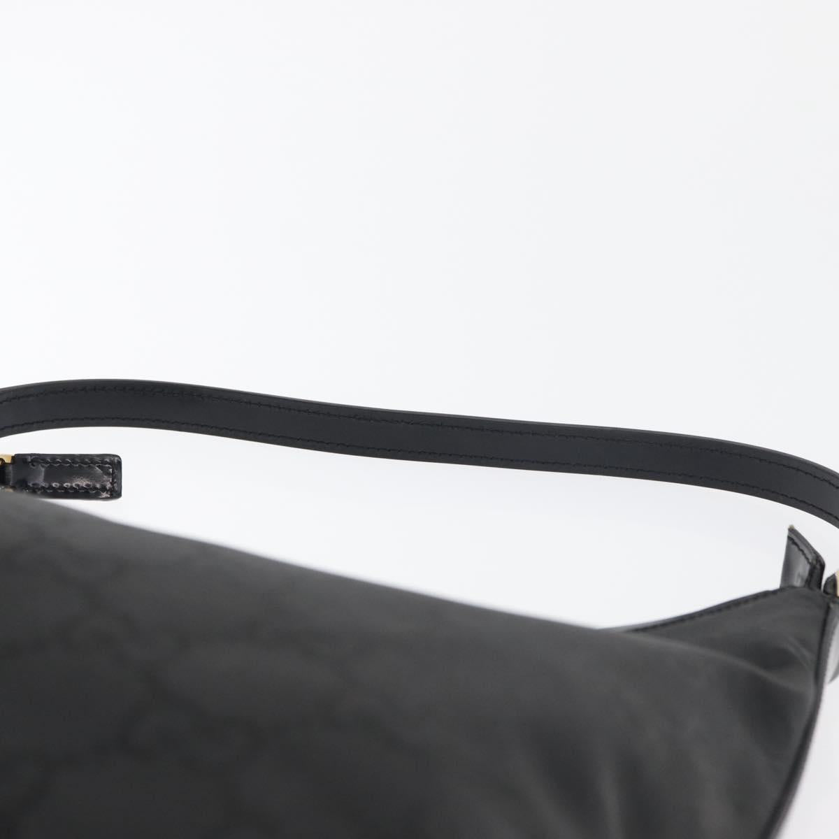 GUCCI GG Canvas Shoulder Bag Nylon Black Gold 000 8602 Auth 178635A