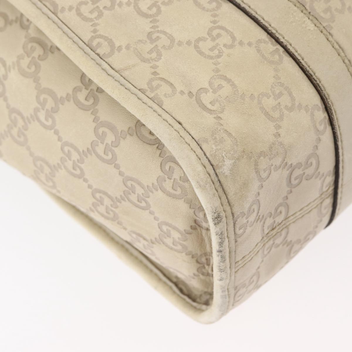 GUCCI GG Canvas Guccissima Jackie Bag Leather Cream Gold 203494 Auth 178636