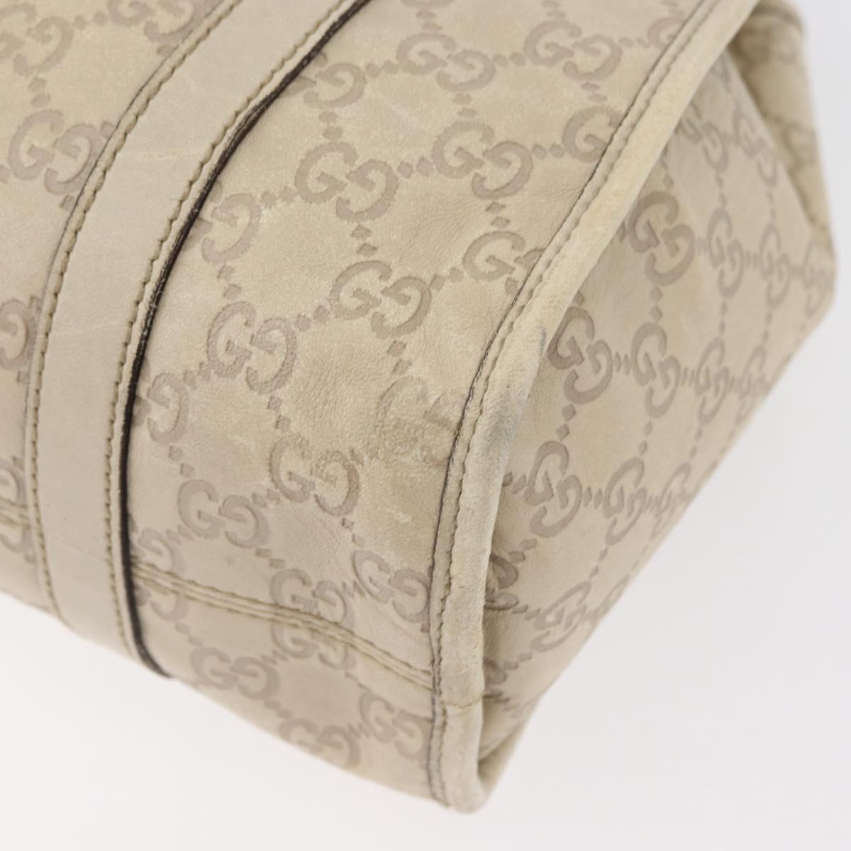 GUCCI GG Canvas Guccissima Jackie Bag Leather Cream Gold 203494 Auth 178636
