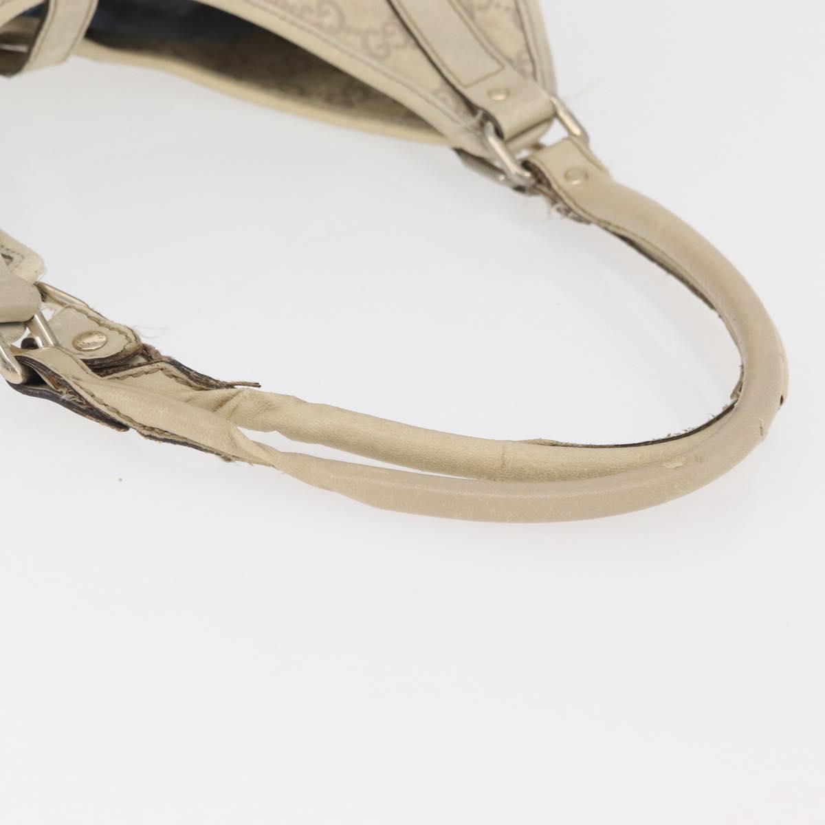 GUCCI GG Canvas Guccissima Jackie Bag Leather Cream Gold 203494 Auth 178636