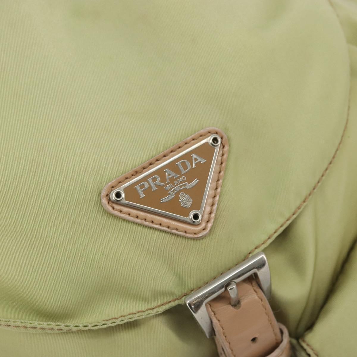 PRADA Backpack Nylon Khaki Silver Auth 178638