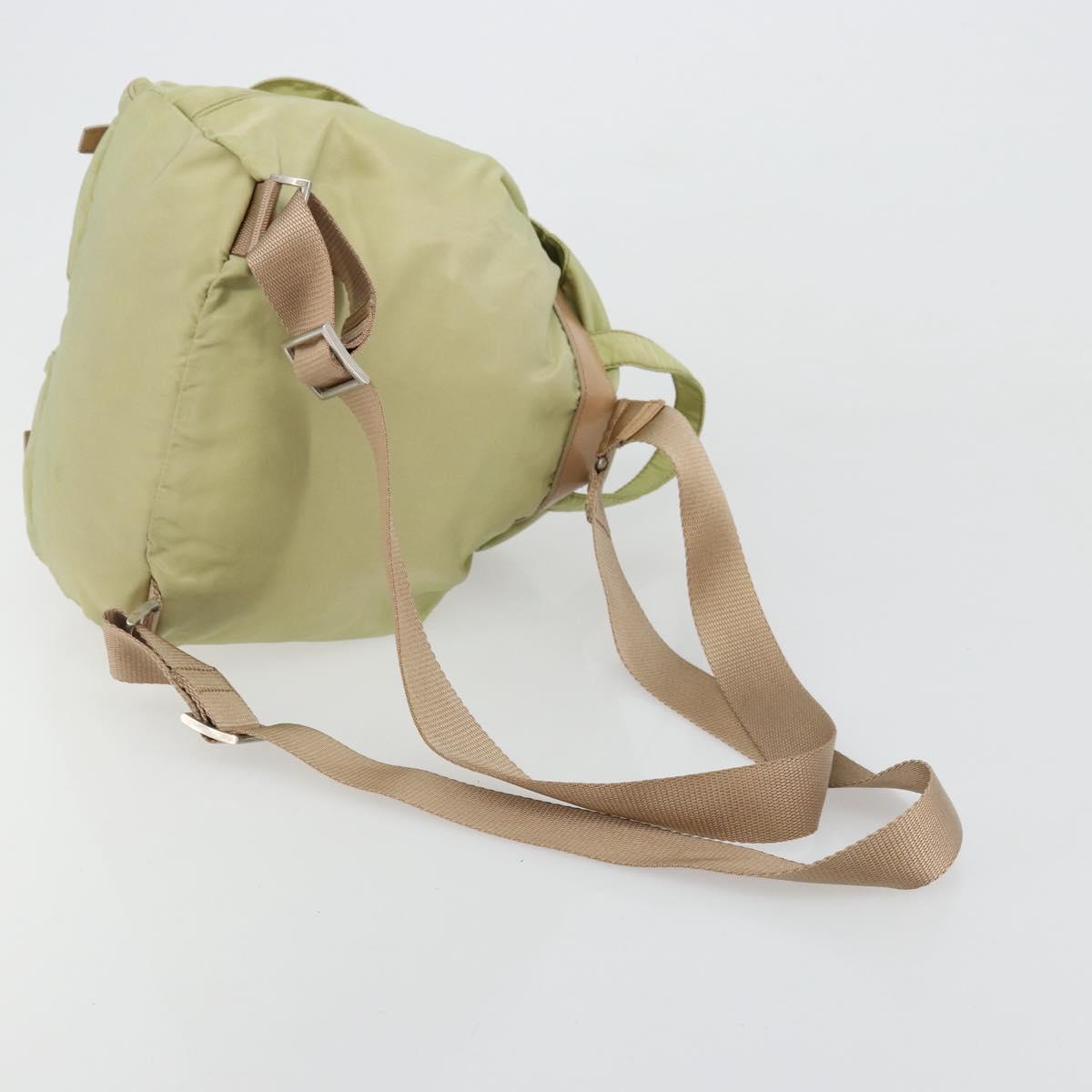 PRADA Backpack Nylon Khaki Silver Auth 178638