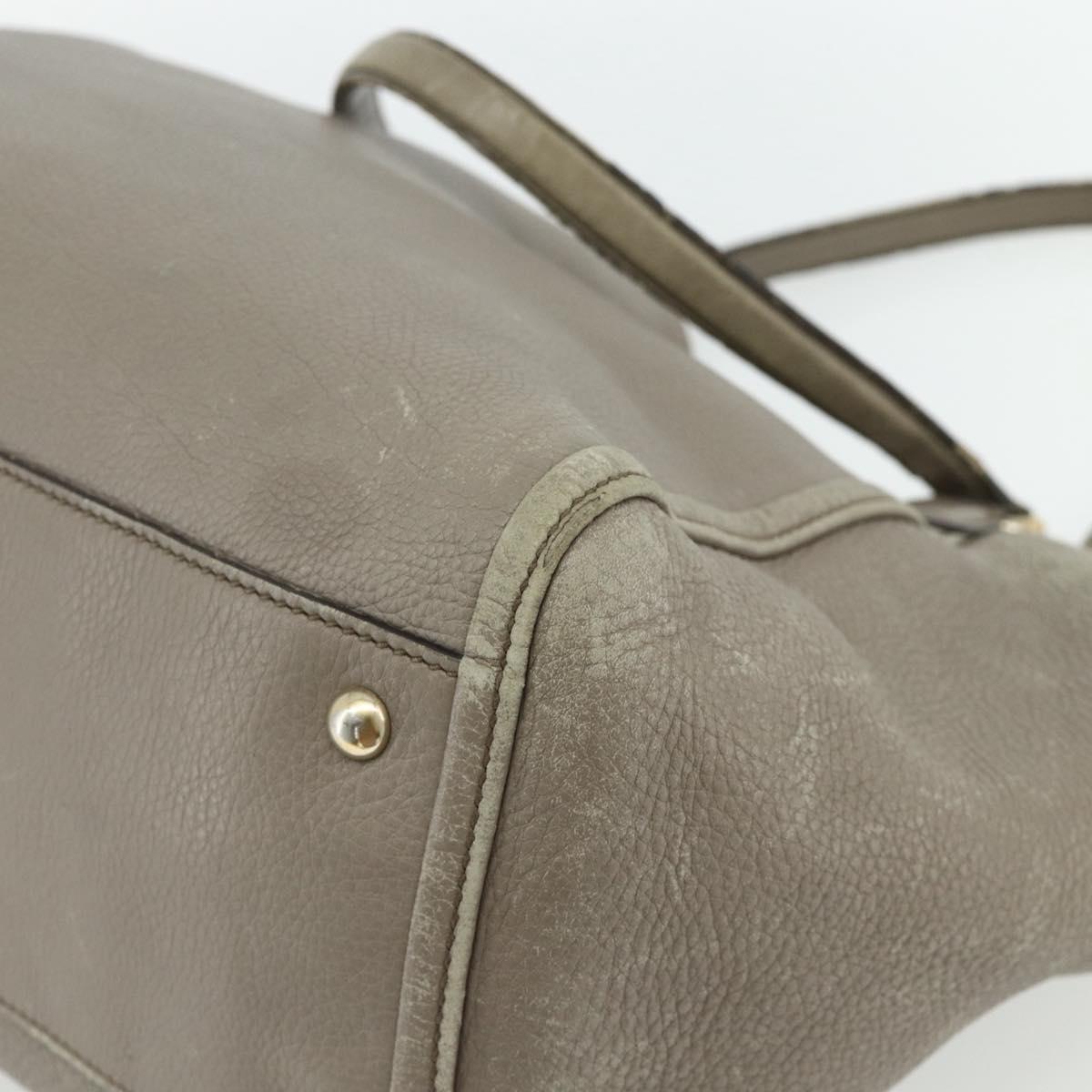 GUCCI Soho Hand Bag Leather Gray Gold 282309 Auth 178647