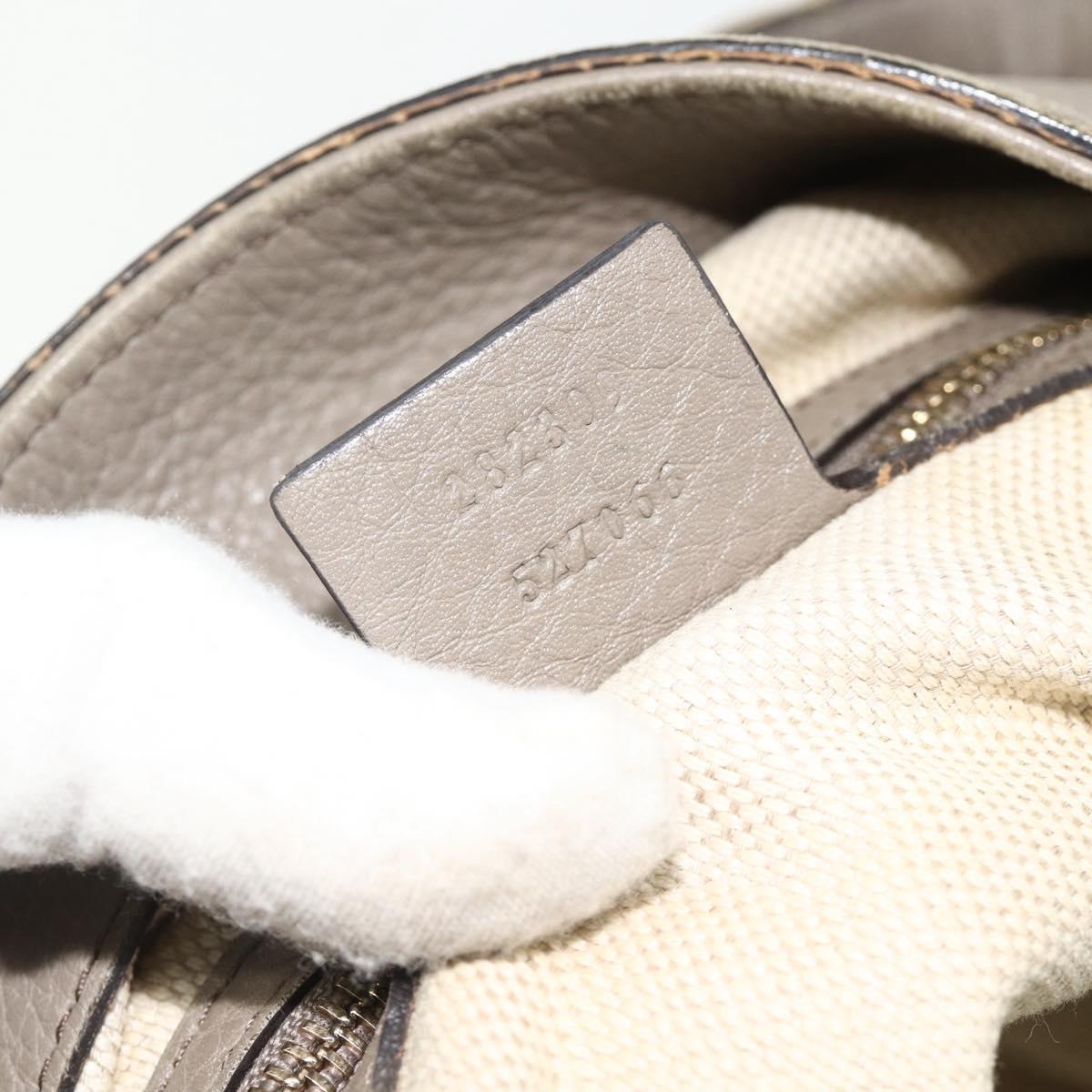 GUCCI Soho Hand Bag Leather Gray Gold 282309 Auth 178647