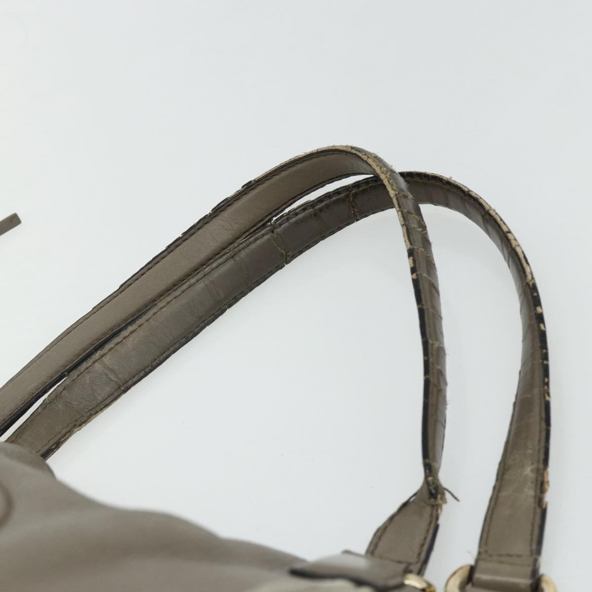 GUCCI Soho Hand Bag Leather Gray Gold 282309 Auth 178647