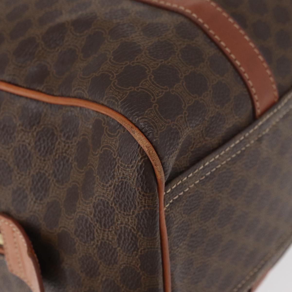 CELINE Macadam Canvas Hand Bag PVC Leather Brown Gold Auth 178652A