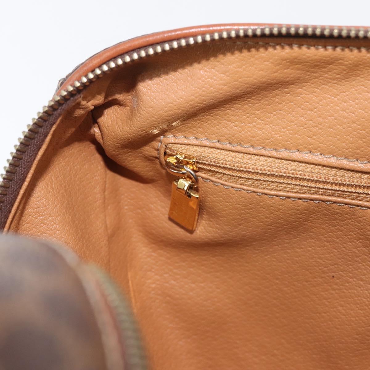 CELINE Macadam Canvas Hand Bag PVC Leather Brown Gold Auth 178652A