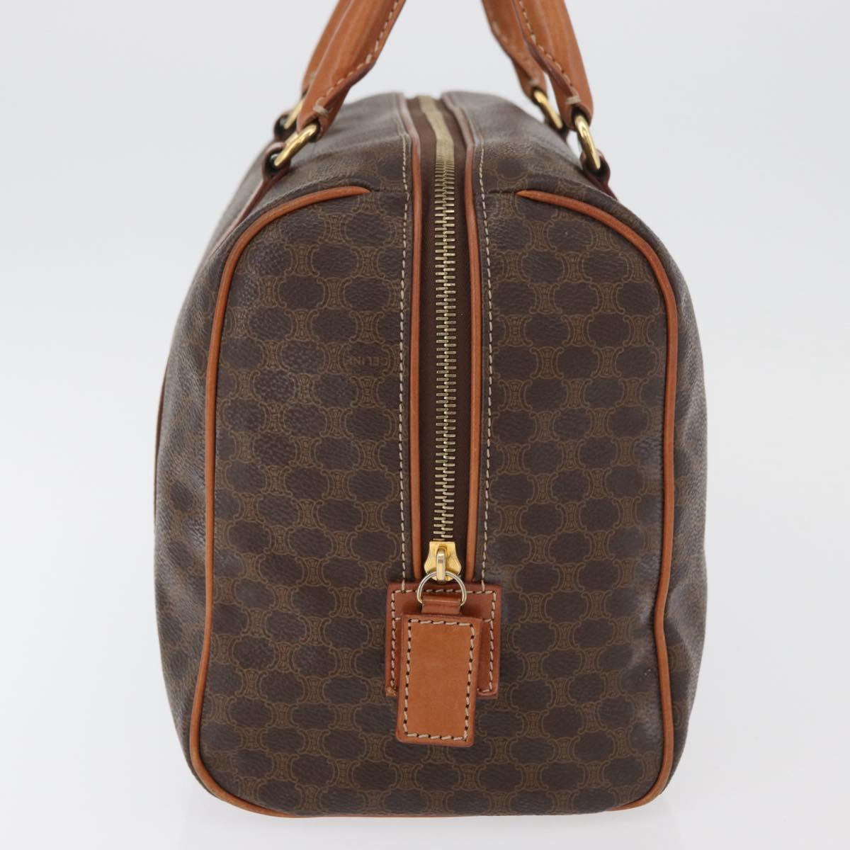 CELINE Macadam Canvas Hand Bag PVC Leather Brown Gold Auth 178652A