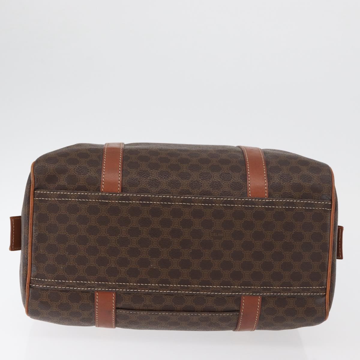 CELINE Macadam Canvas Hand Bag PVC Leather Brown Gold Auth 178652A