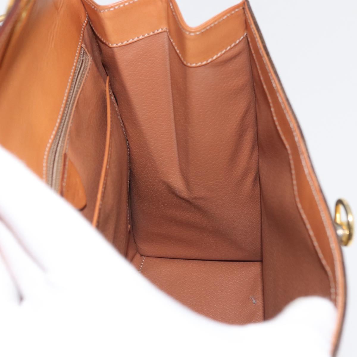 CELINE Macadam Canvas Hand Bag PVC Leather Brown Gold Auth 178653A
