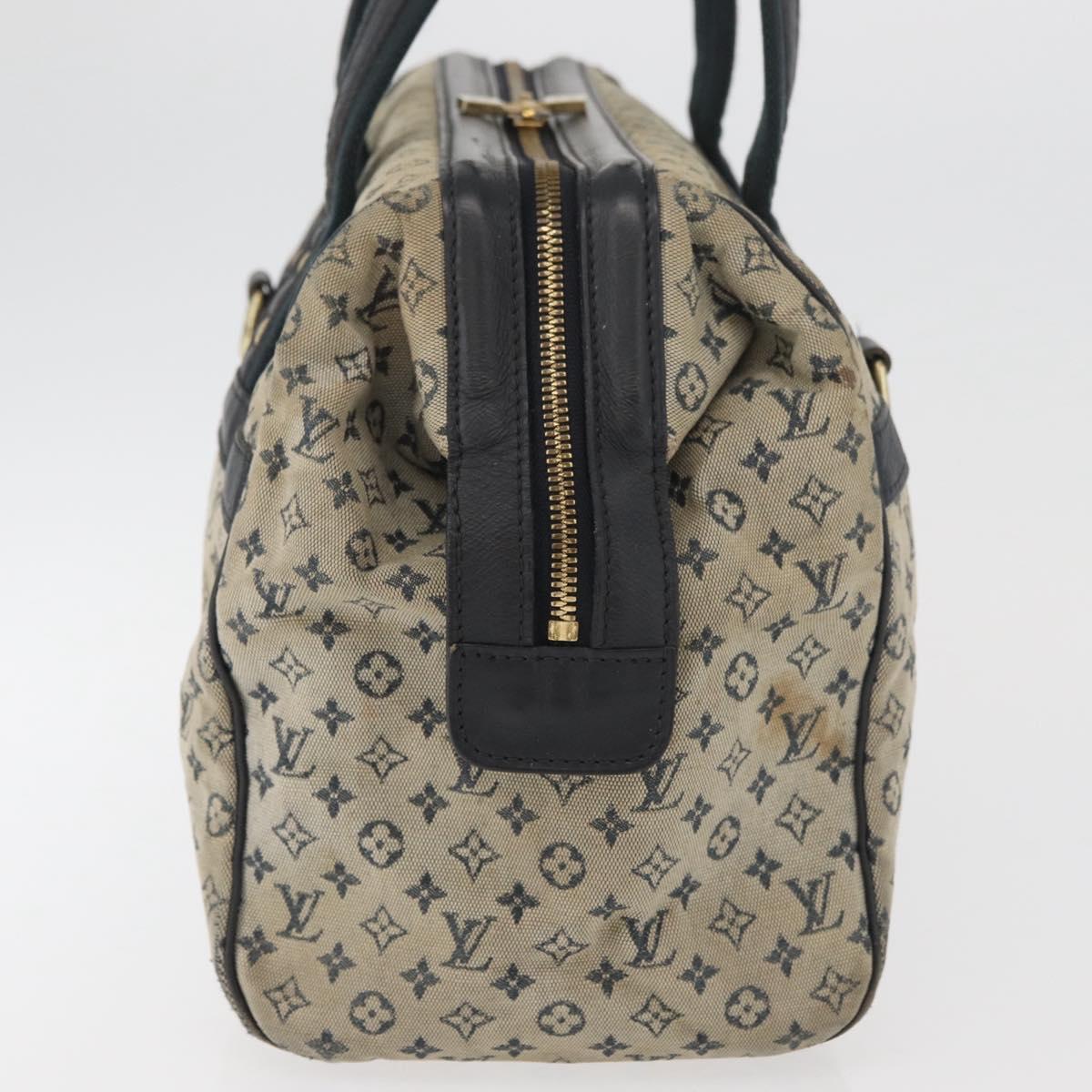 LOUIS VUITTON Monogram Mini Josephine GM Hand Bag Blue M92211 LV Auth 178684