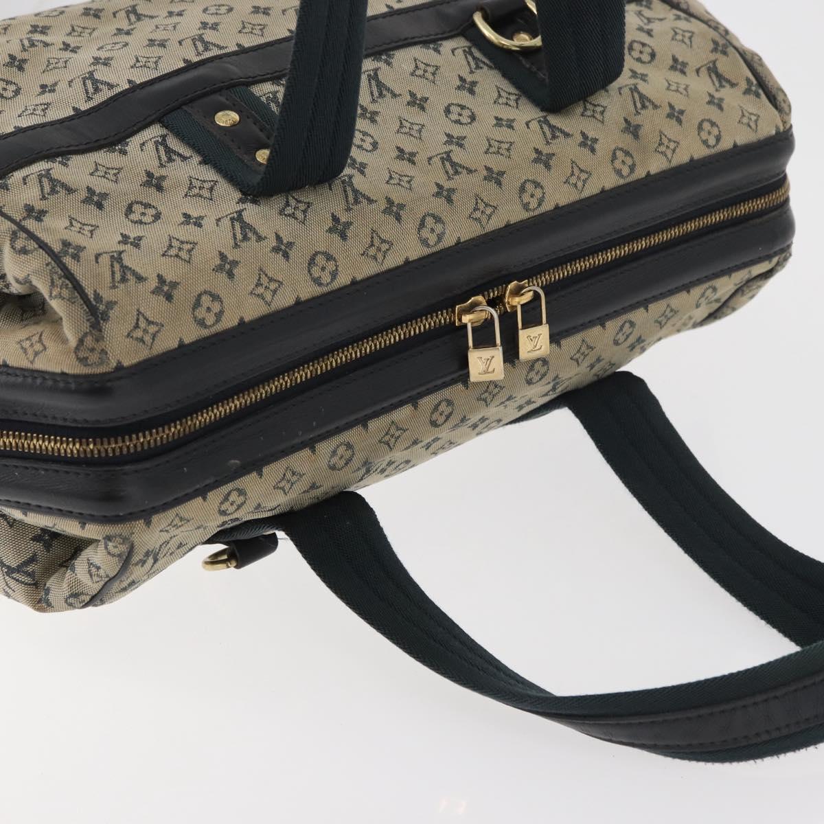 LOUIS VUITTON Monogram Mini Josephine GM Hand Bag Blue M92211 LV Auth 178684