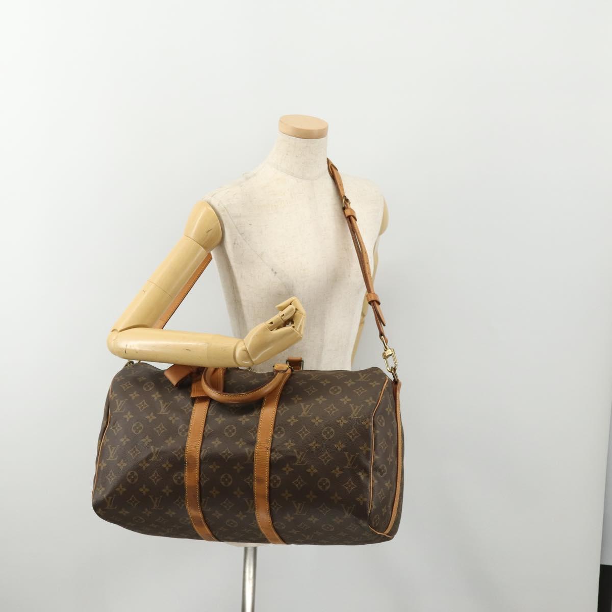LOUIS VUITTON Monogram Keepall Bandouliere 45 Boston Bag M41418 LV Auth 178703A