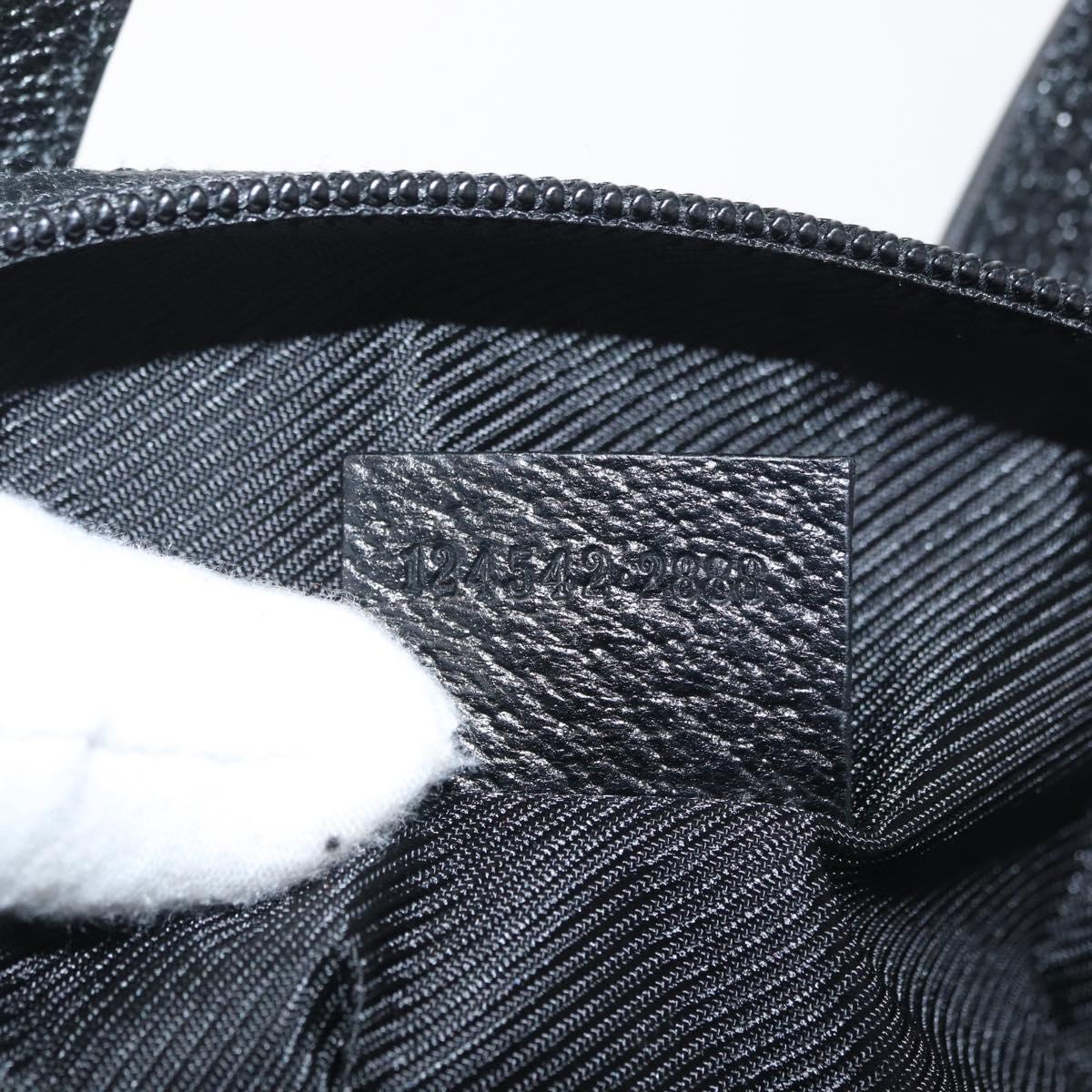GUCCI GG Canvas Hand Bag Black Silver 124542 Auth 178727A