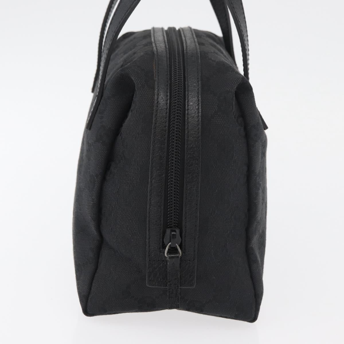 GUCCI GG Canvas Hand Bag Black Silver 124542 Auth 178727A