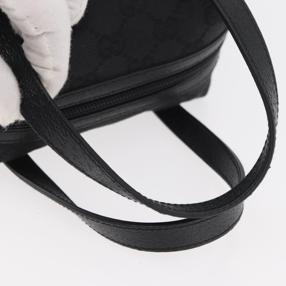 GUCCI GG Canvas Hand Bag Black Silver 124542 Auth 178727A