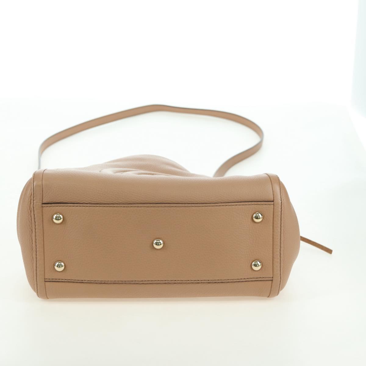 GUCCI Soho Hand Bag Leather 2way Pink Gold 336751 Auth 178732V