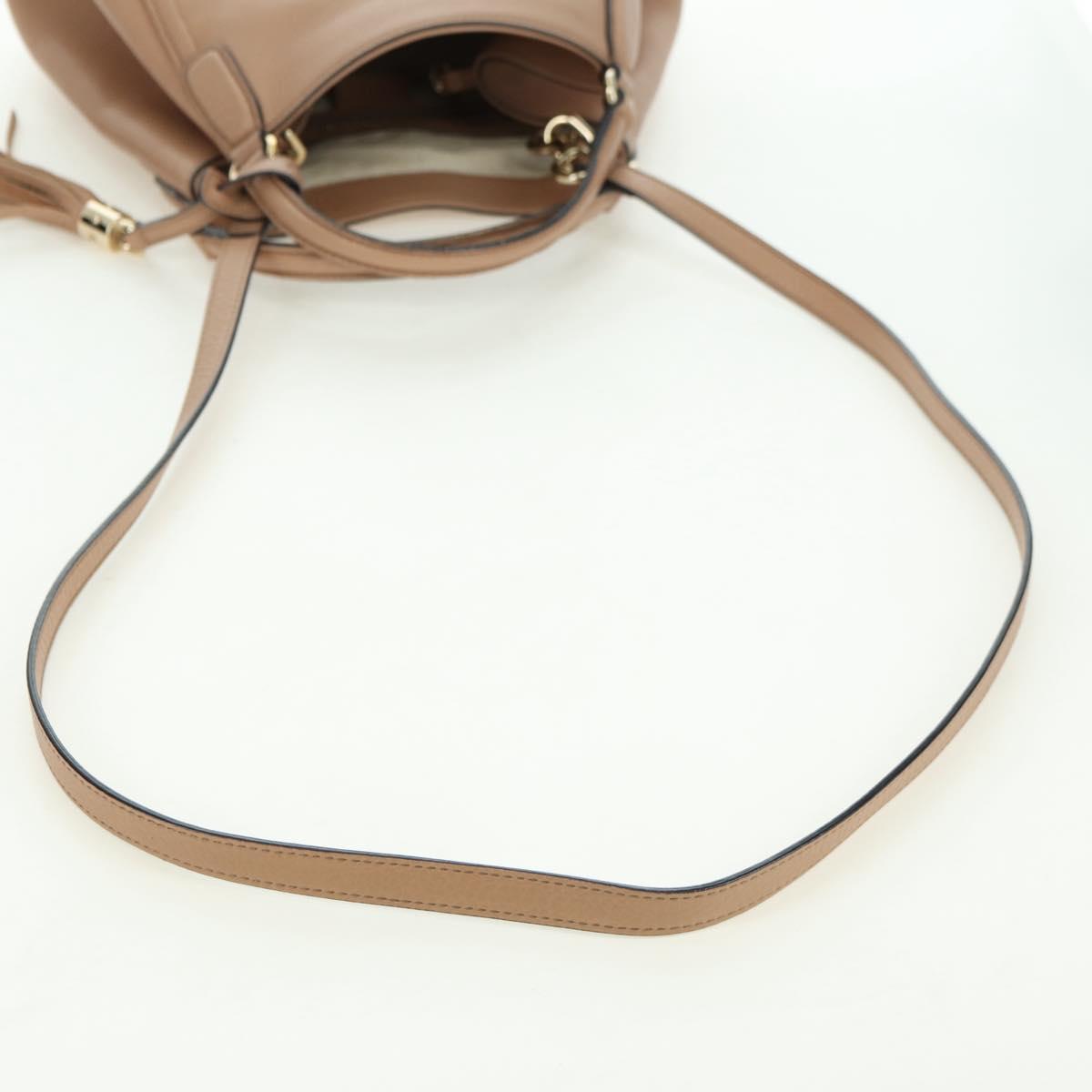 GUCCI Soho Hand Bag Leather 2way Pink Gold 336751 Auth 178732V