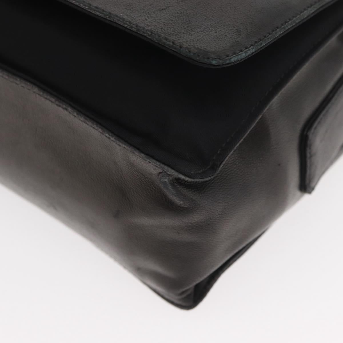 PRADA Shoulder Bag Nylon Black Silver Auth 178737A