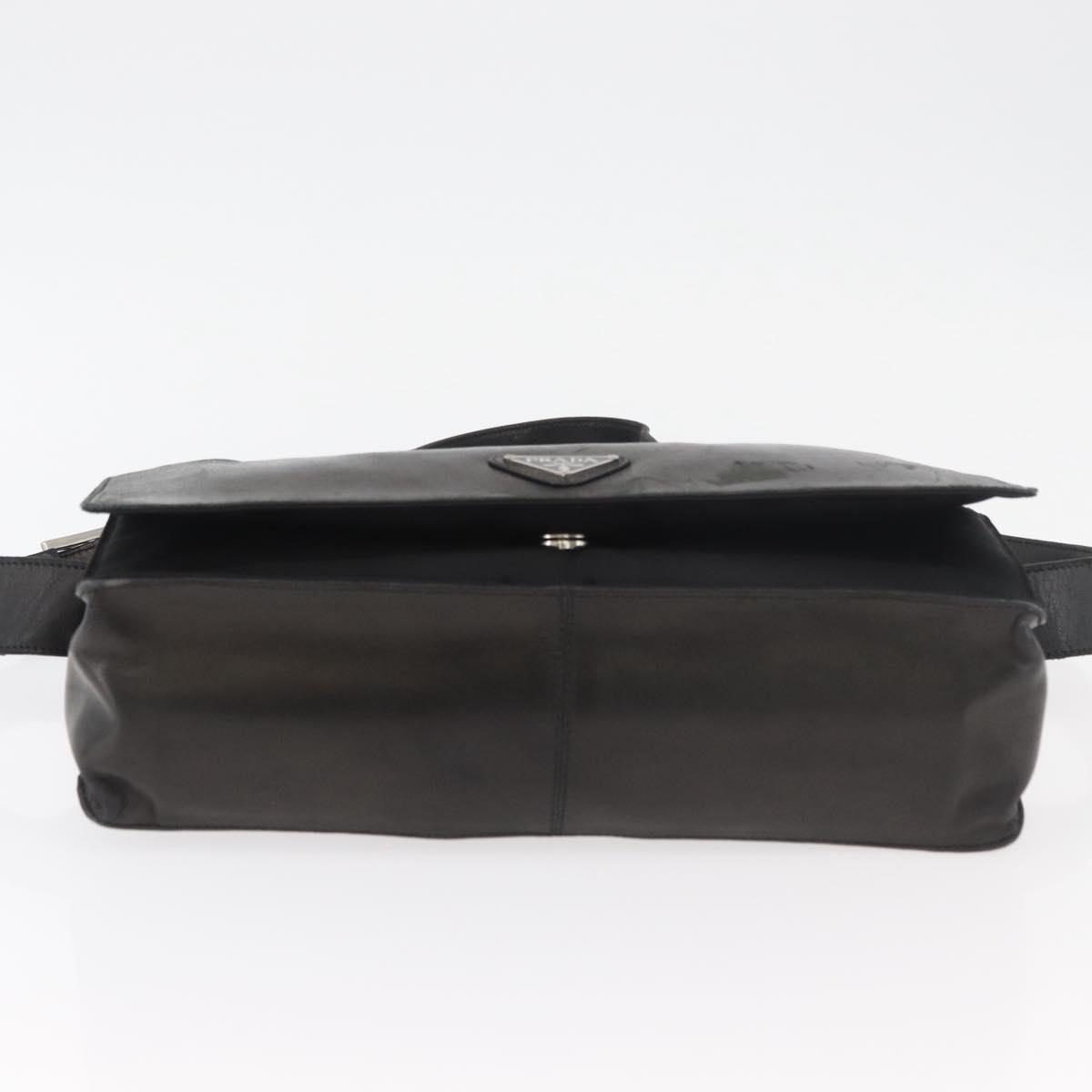 PRADA Shoulder Bag Nylon Black Silver Auth 178737A