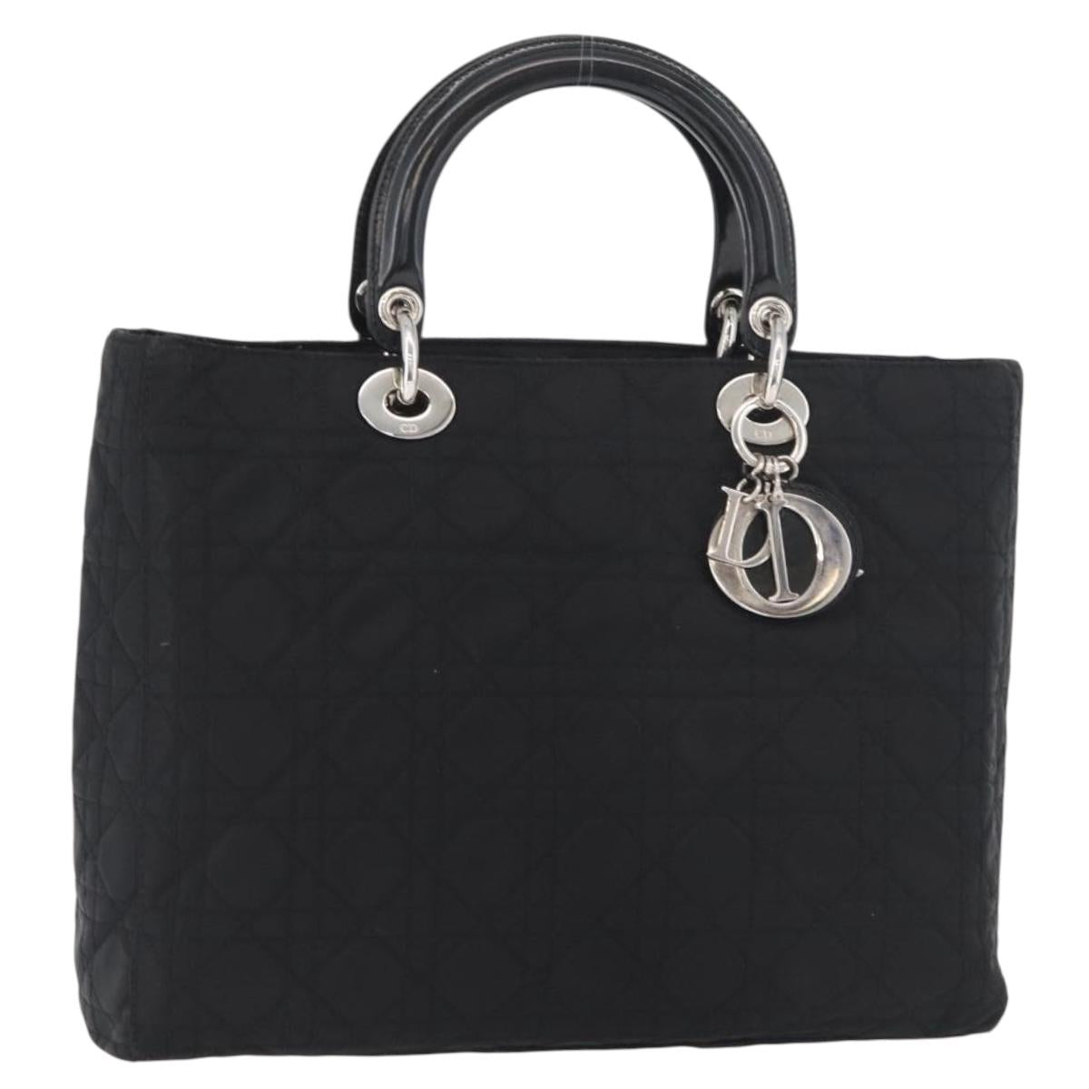 Christian Dior Canage Lady Dior Hand Bag Nylon Auth 178744A