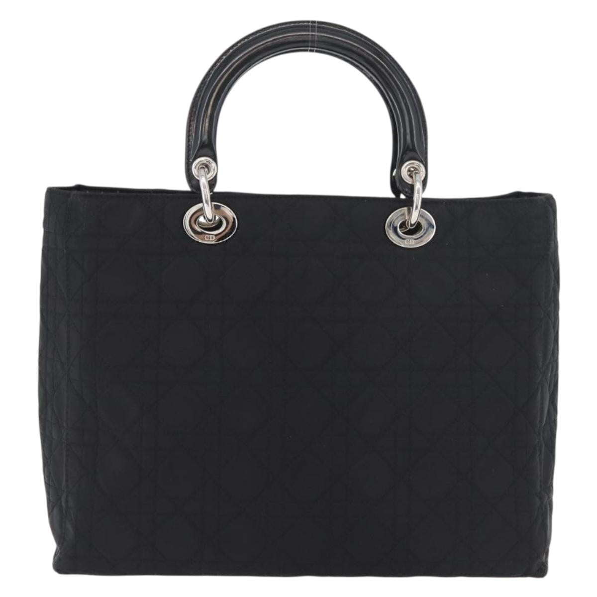 Christian Dior Canage Lady Dior Hand Bag Nylon Auth 178744A