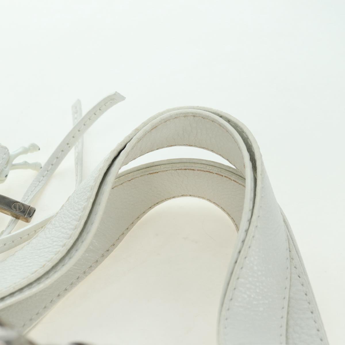 Chloe Kerala Hand Bag Leather White Silver Auth 178748V
