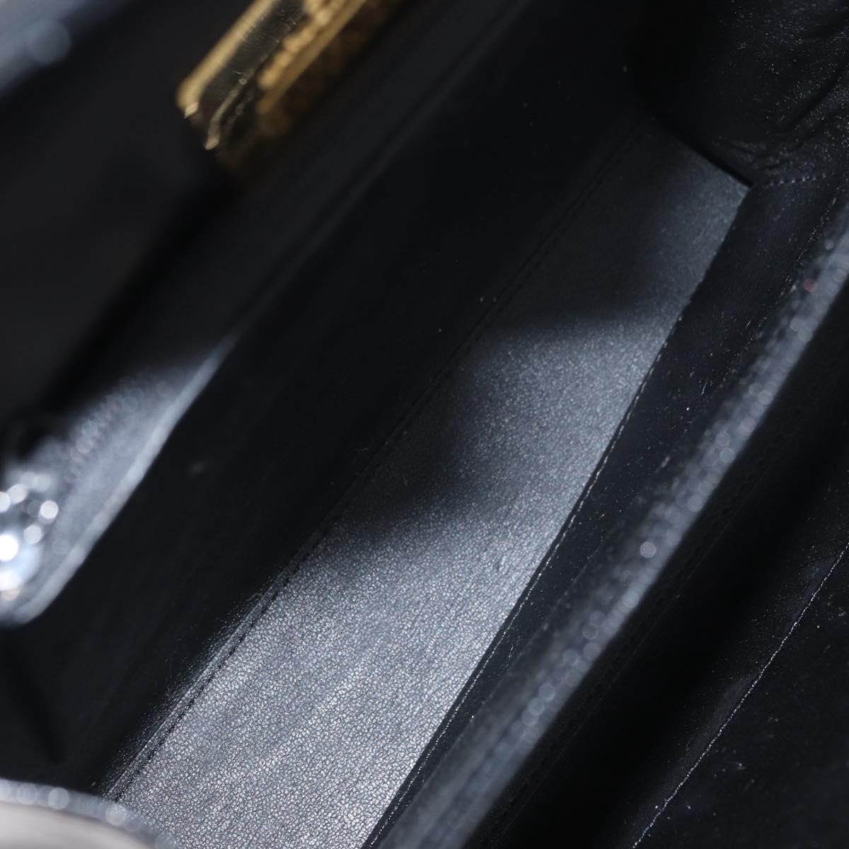 GIVENCHY Hand Bag Leather Black Gold Auth 178755