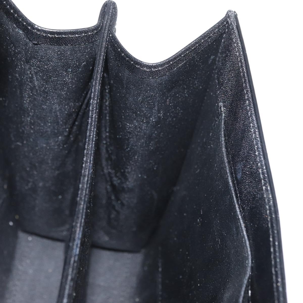GIVENCHY Hand Bag Leather Black Gold Auth 178755
