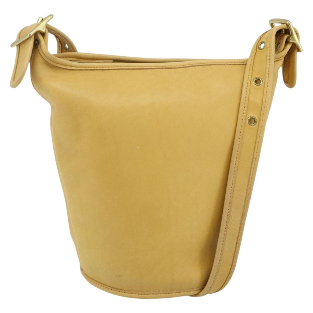 Coach Ergo Shoulder Bag Leather Yellow Gold Auth 178763A