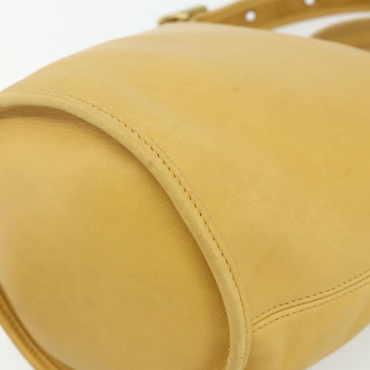 Coach Ergo Shoulder Bag Leather Yellow Gold Auth 178763A