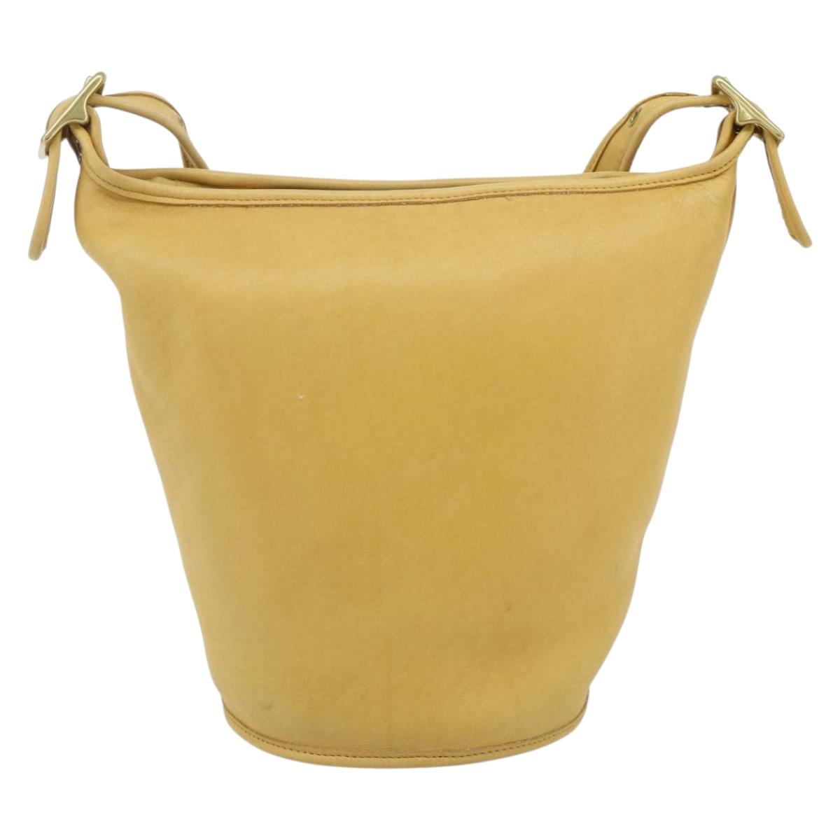 Coach Ergo Shoulder Bag Leather Yellow Gold Auth 178763A