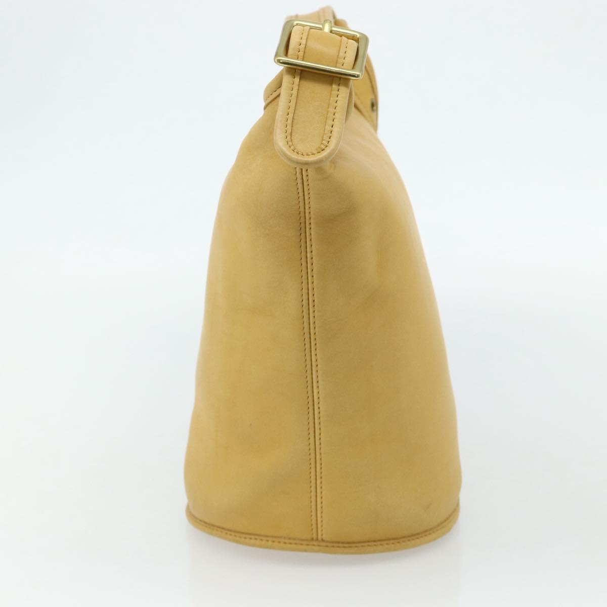 Coach Ergo Shoulder Bag Leather Yellow Gold Auth 178763A