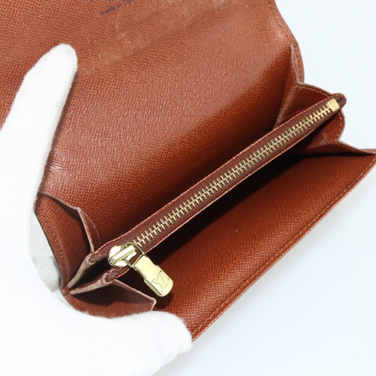 LOUIS VUITTON Monogram Porte Monnaie Zip Wallet M61735 LV Auth 178783