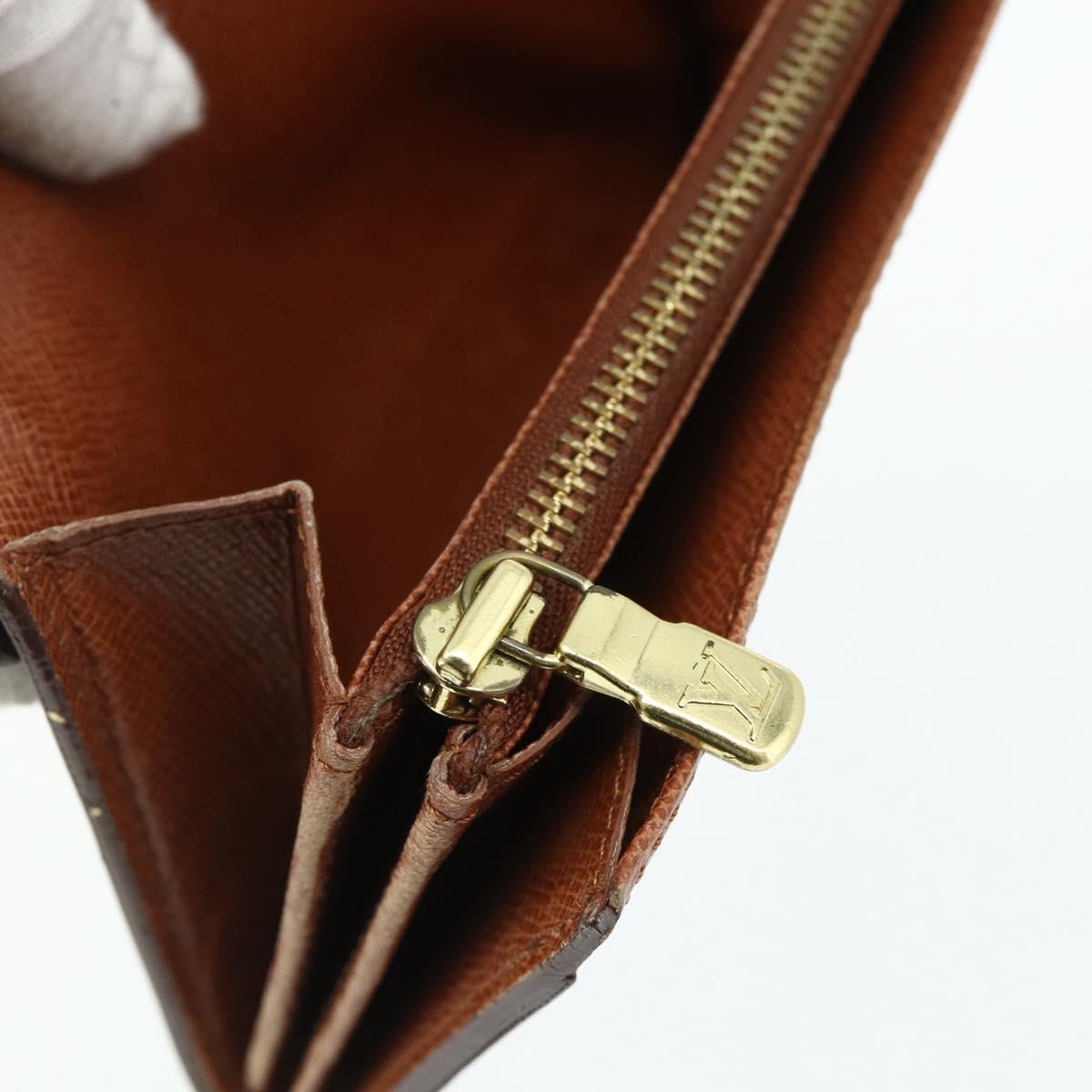 LOUIS VUITTON Monogram Porte Monnaie Zip Wallet M61735 LV Auth 178783