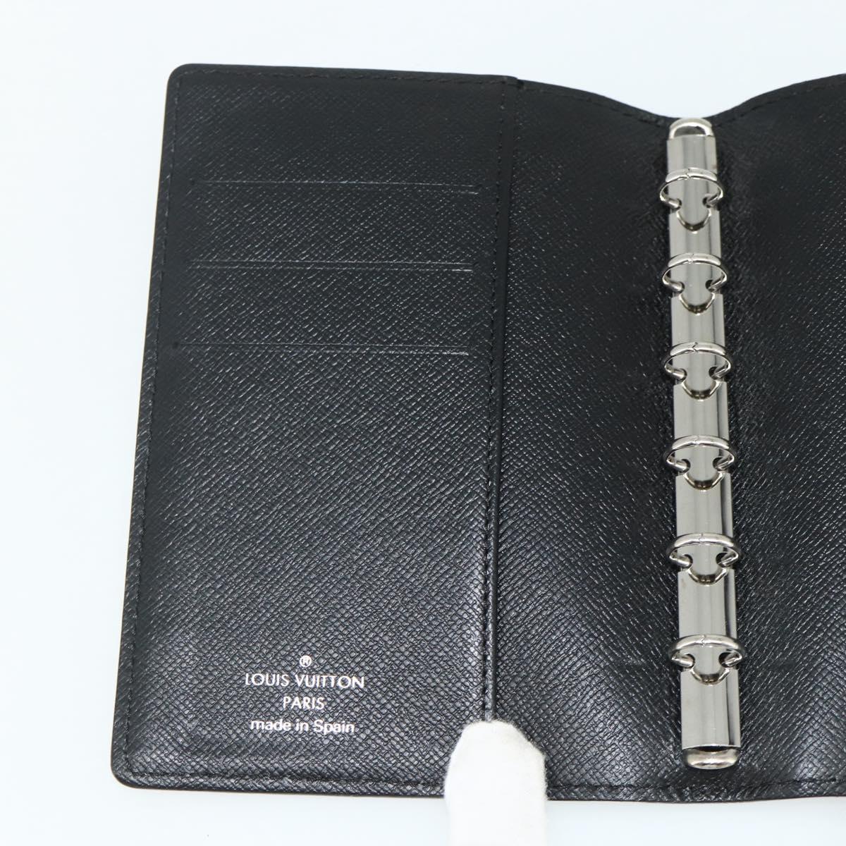 LOUIS VUITTON Epi Agenda PM Day Planner Cover Black R20092 LV Auth 178785A