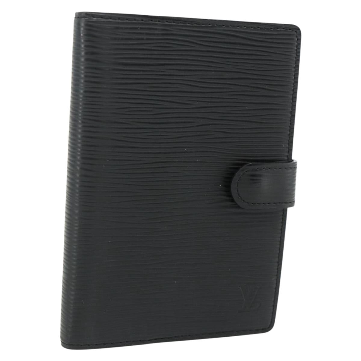 LOUIS VUITTON Epi Agenda PM Day Planner Cover Black R20092 LV Auth 178785A