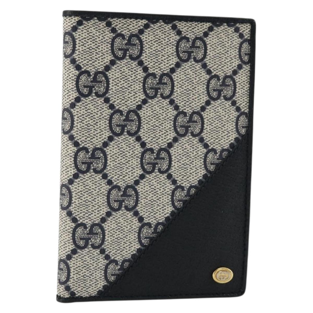 GUCCI GG Supreme Compact Wallet PVC Navy Auth 178789A