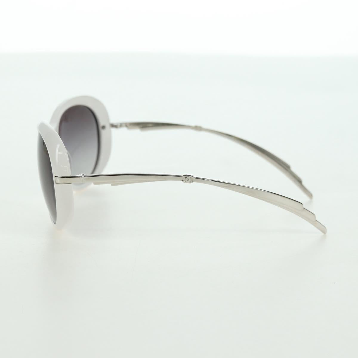 CHANEL COCO Mark Sunglasses plastic White CC Auth 178794M