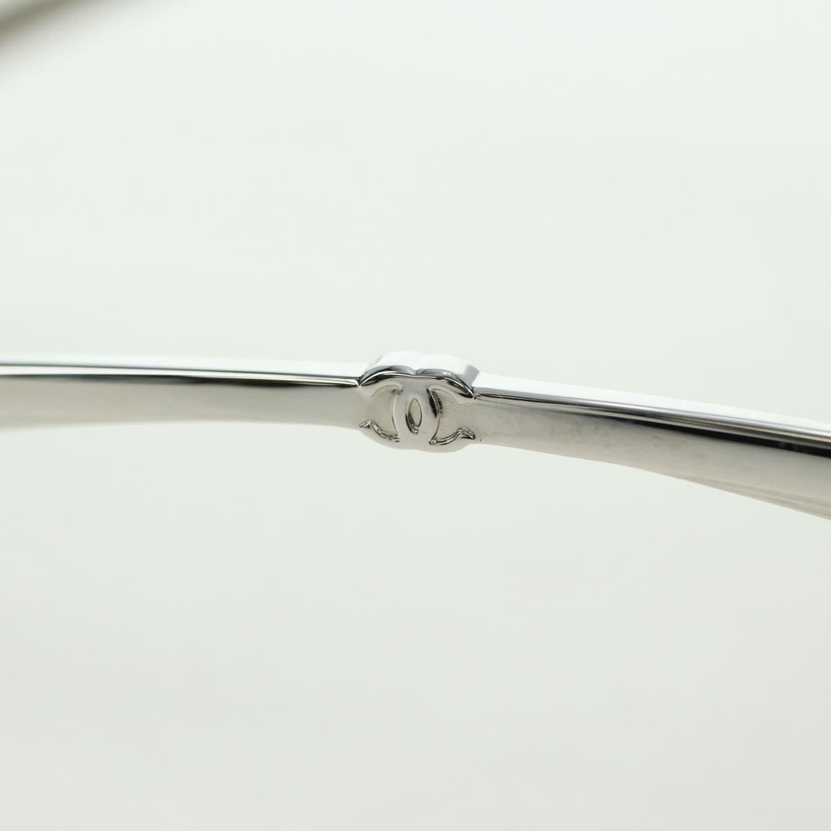 CHANEL COCO Mark Sunglasses plastic White CC Auth 178794M