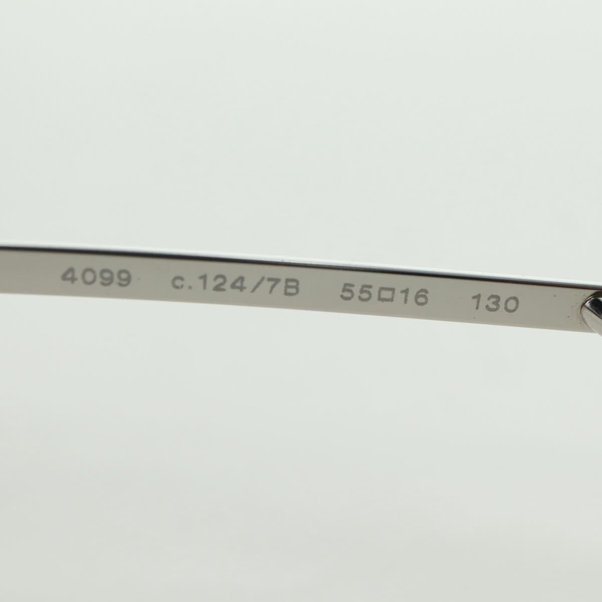 CHANEL COCO Mark Sunglasses metal Silver CC Auth 178795V